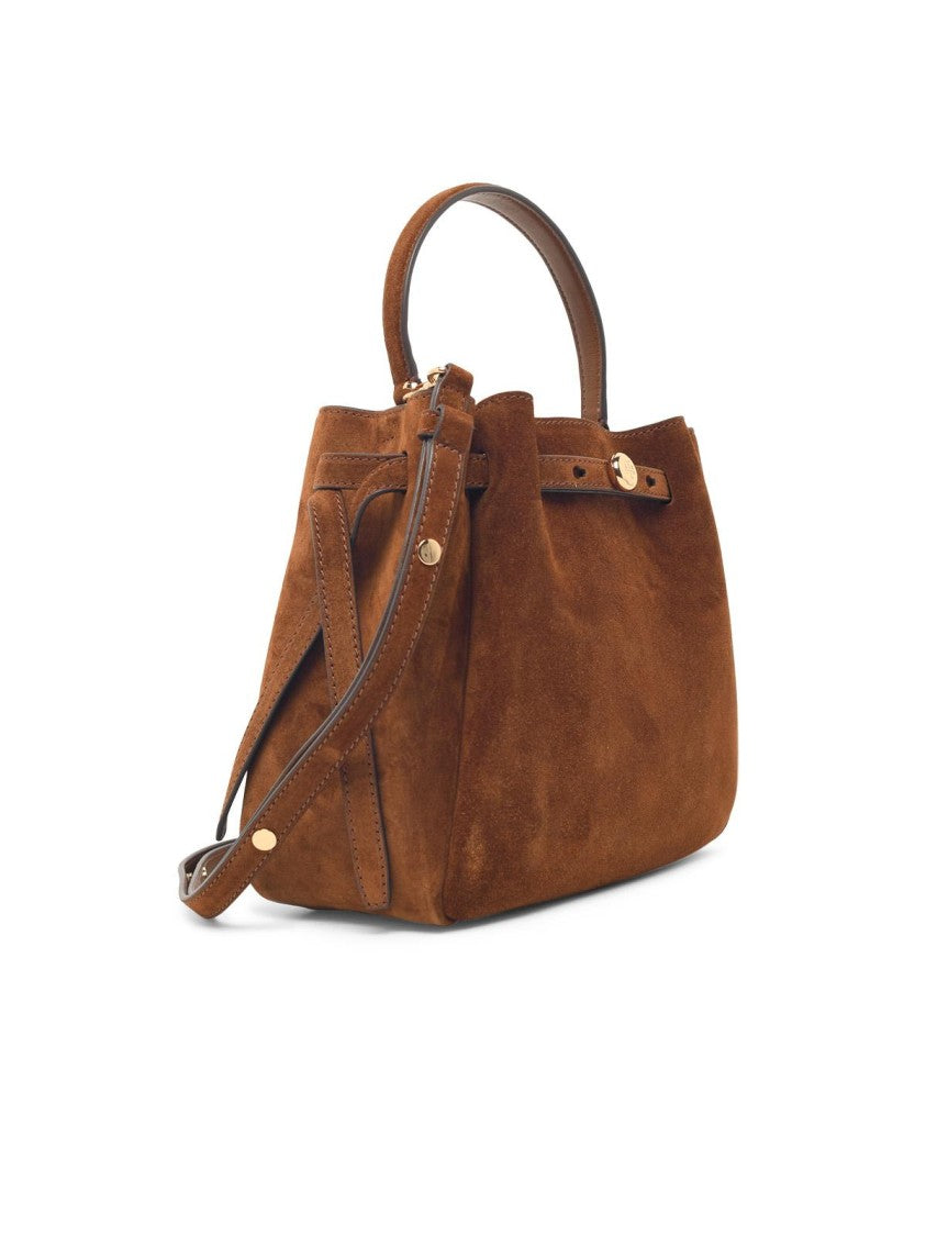 Tory Burch Romy Small Suede Bucket Bag - Brown