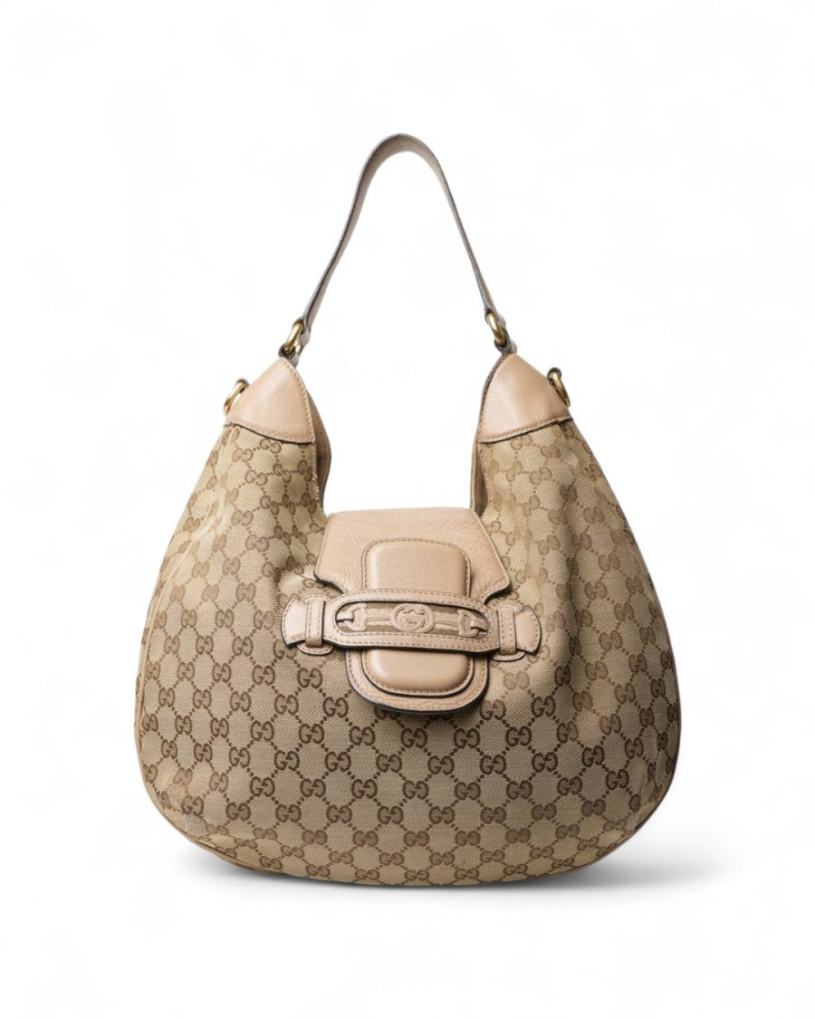 Gucci Gg Supreme Hobo In Powder Pink