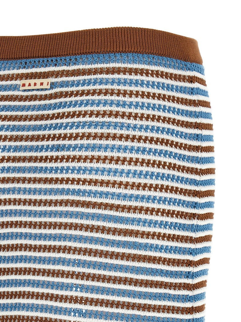 Marni Striped Crochet Skirt