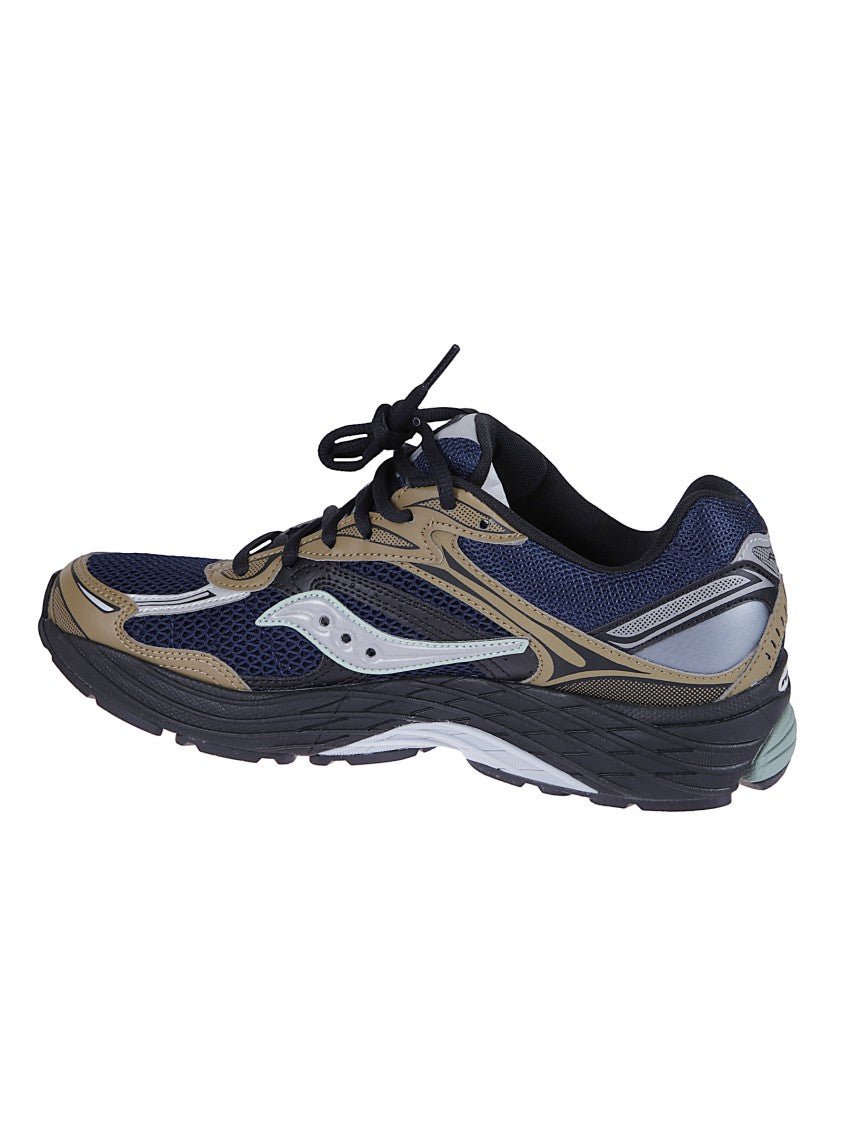 Saucony Technical Leather And Mesh Sneakers With Iconic Logo