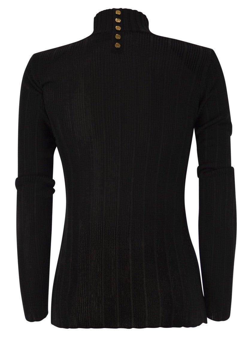 Elisabetta Franchi Viscose Knit Shirt With Logo Details