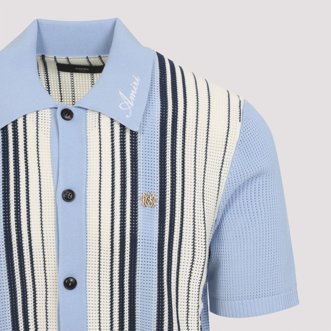 Amiri Short-Sleeve Striped Shirt With Textured Finish