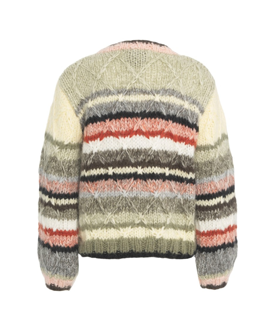 Dawn X Dare Multicolored Chunky Knit Sweater With Round Neckline