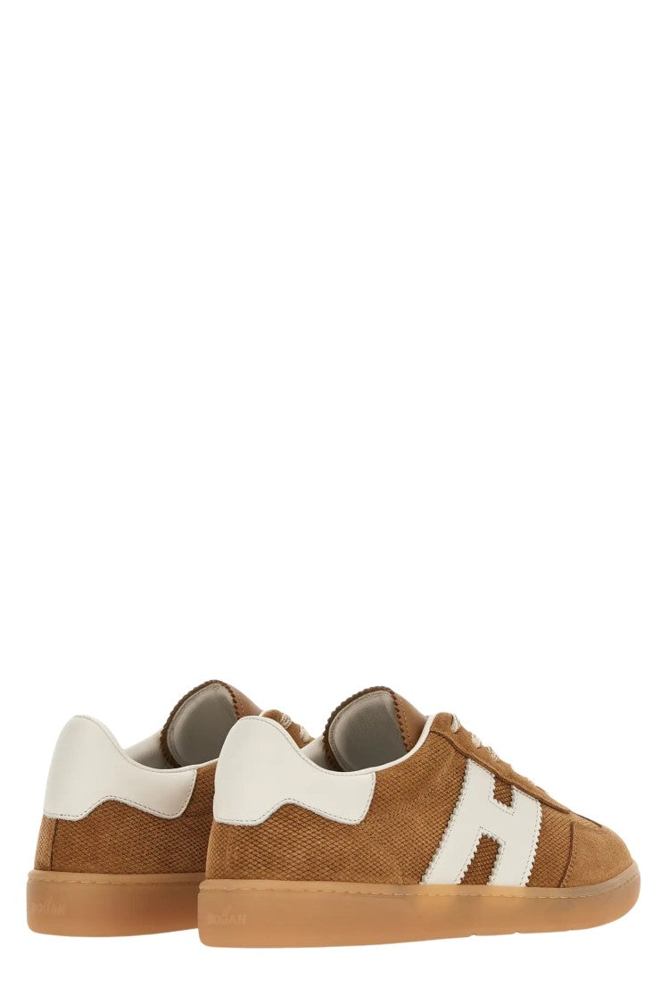 Hogan Brown Cool Laced Side-Logo Leather Sneakers
