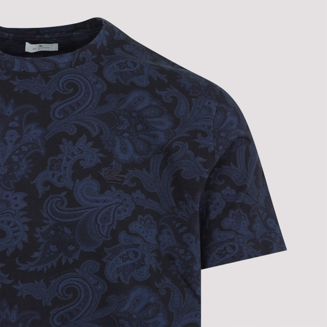 Etro Print On Blue Base Cotton Shirt