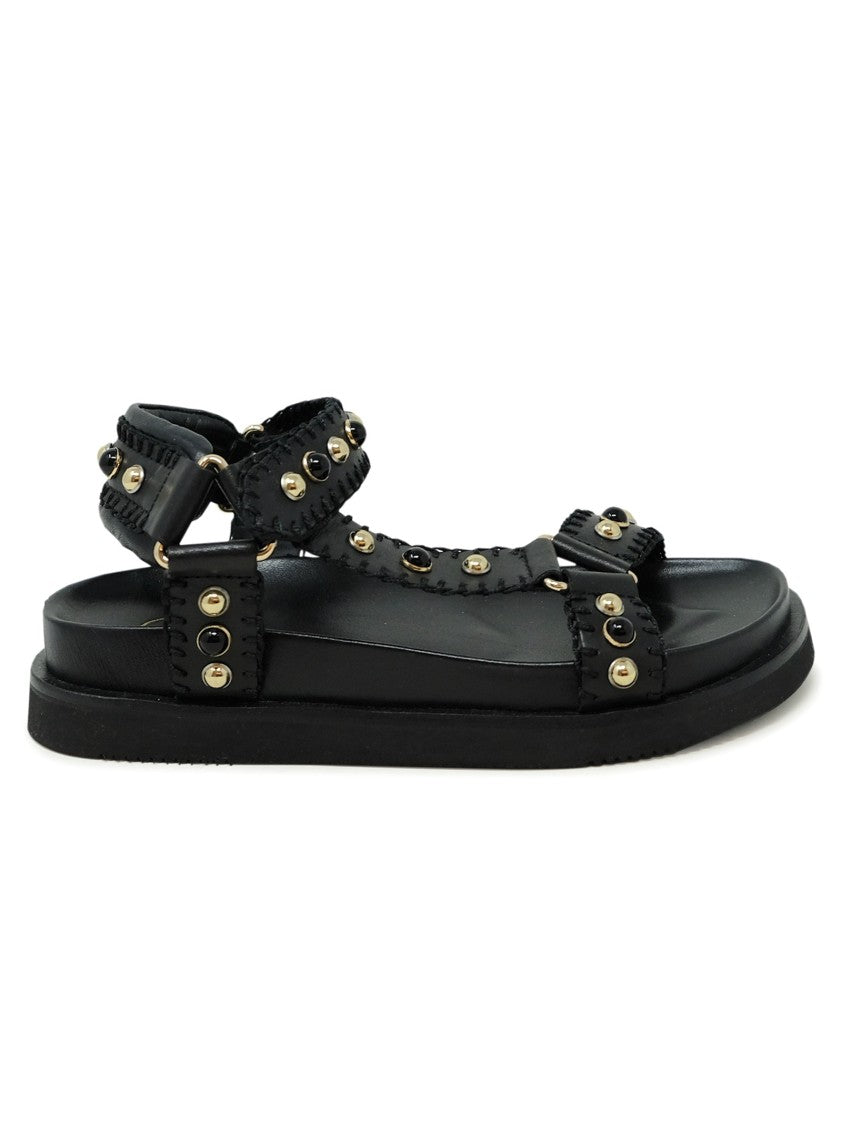Ash Black Leather S24-Utopia01 Sandal