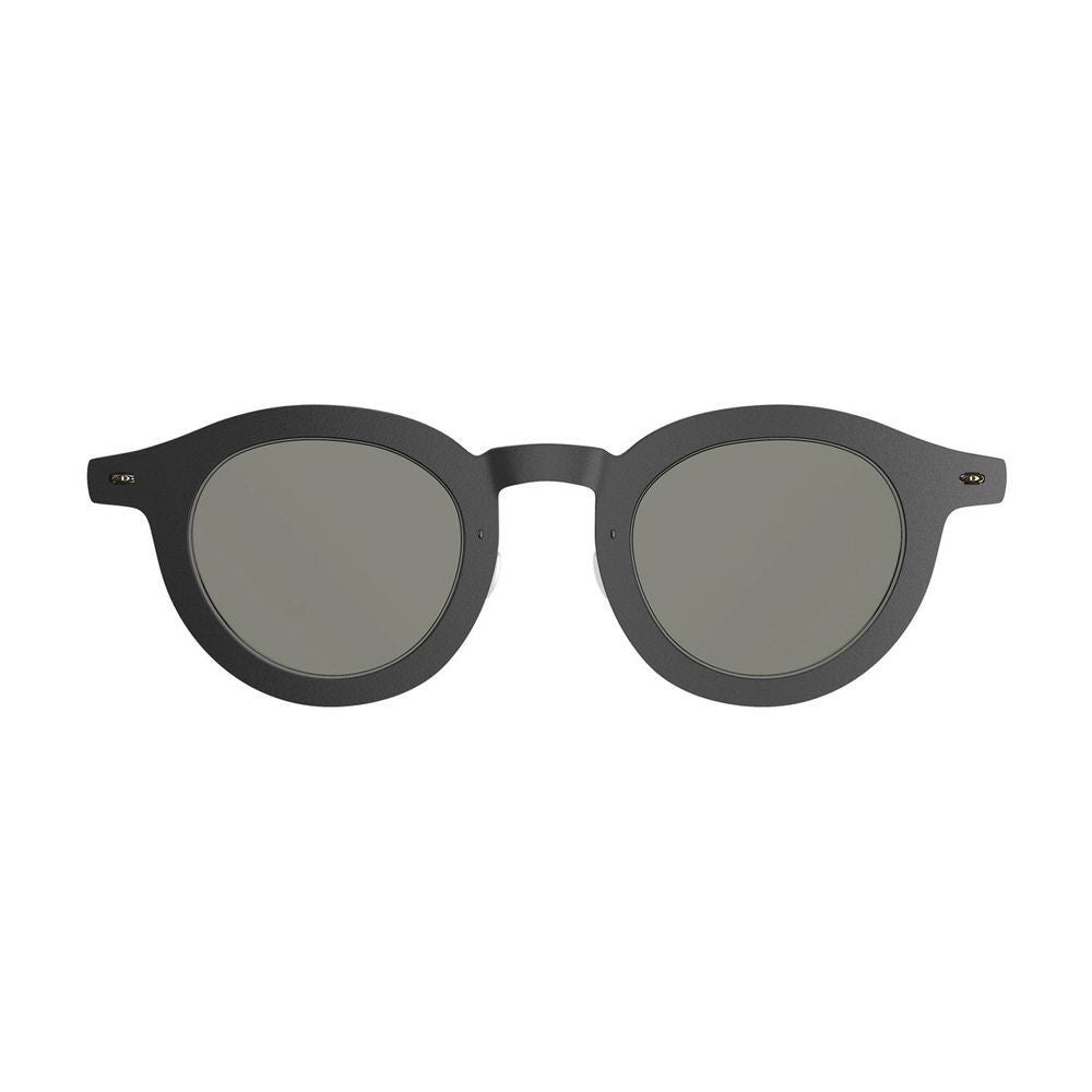 Lindberg Sun Titanium 8342 D16/Pgt/Sl115 Black Matte Round Frame Sunglasses