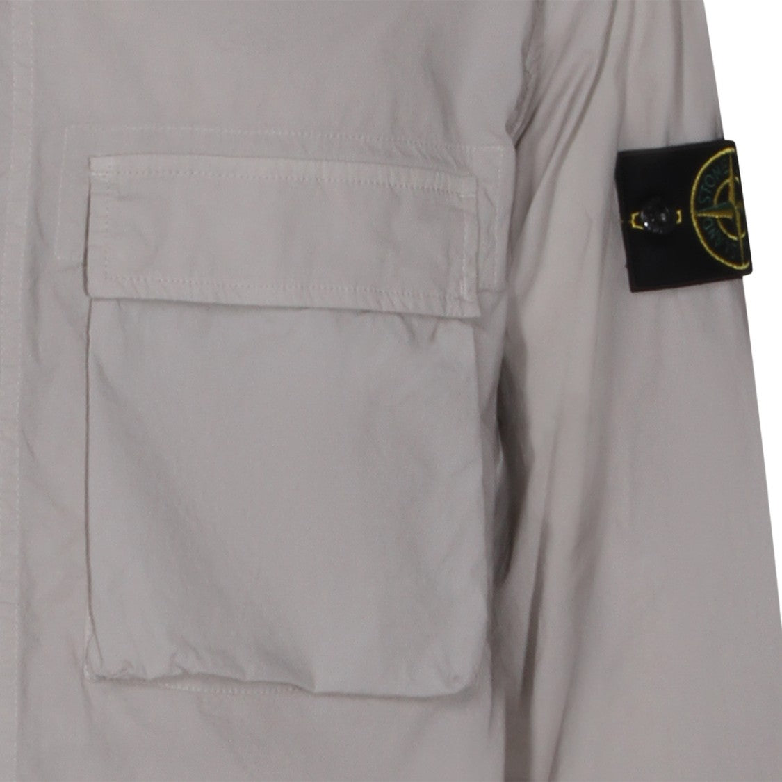 Stone Island Minimalist Grey Casual Shirt With Standard Collar