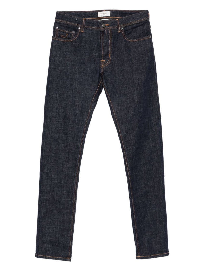 Jacob Cohen Straight Leg Denim Jeans With Classic Five-Pocket Design