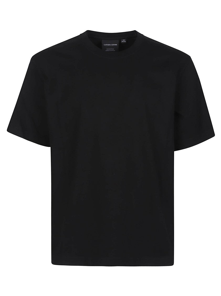 Canada Goose Black Novo Logo Crew Neck Cotton T-Shirt