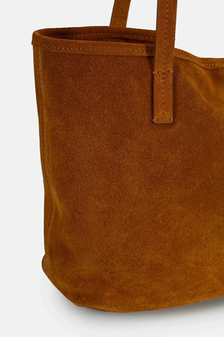 Mc2 Saint Barth Rectangular Suede Tote Bag With Embossed Logo