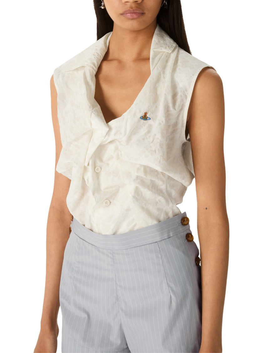 Vivienne Westwood Draped Sleeveless Shirt With Button-Down Front