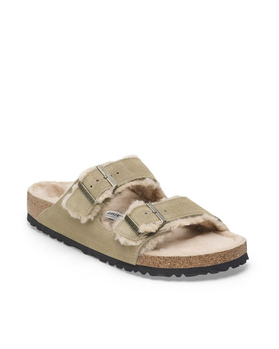 Birkenstock Open-Toe Slide Sandals With Suede Leather Straps