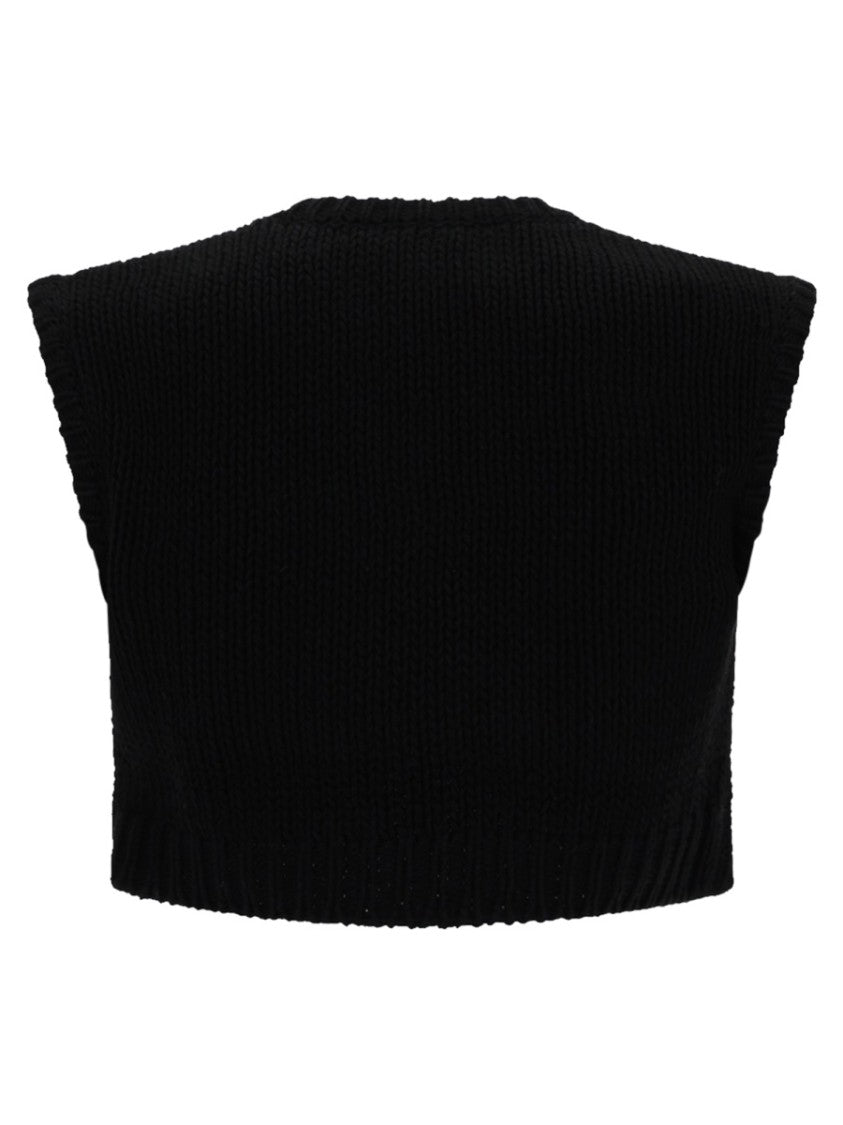 Max Mara Cropped Boxy Ribbed Cotton Top
