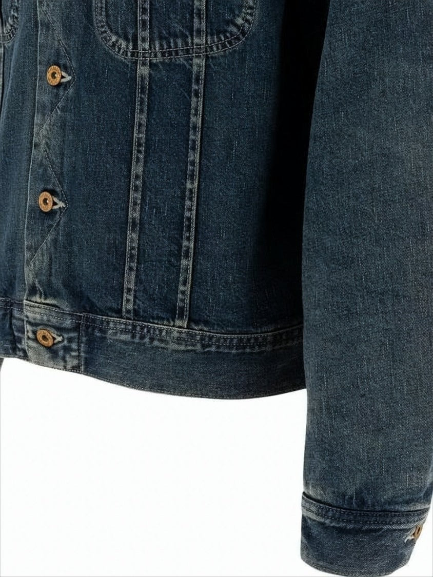 Humanmade Medium-Dark Wash Denim Jacket With Corduroy Collar
