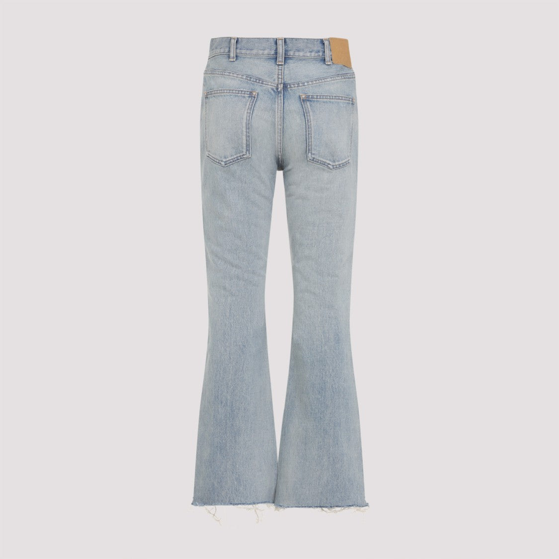 Celine Mid-Rise Flared Jeans In Washed Light Blue Denim
