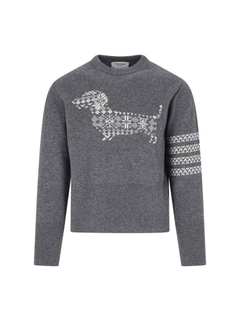 Thom Browne Hector Grey Wool Sweater