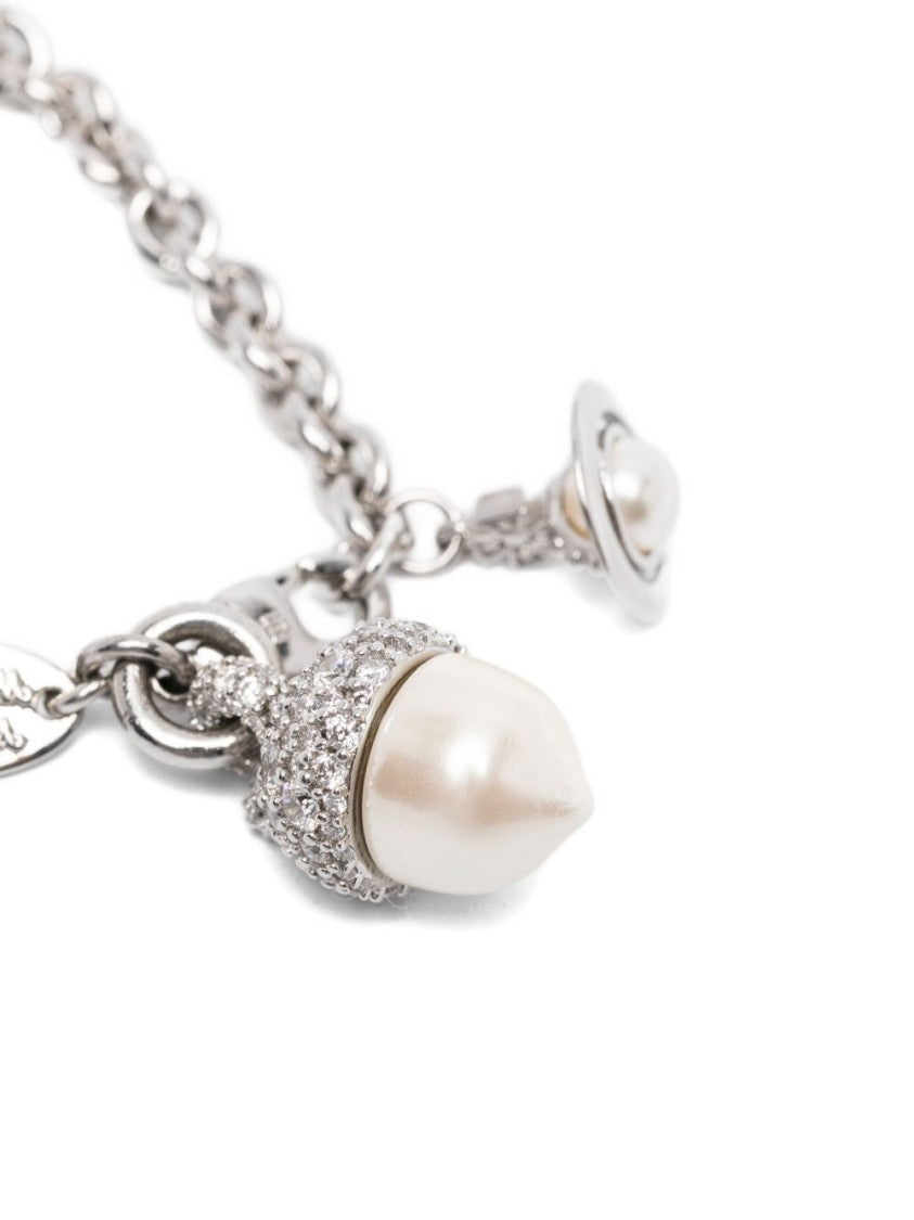 Vivienne Westwood Silver-Tone Bracelet With Pearl-Like Orb