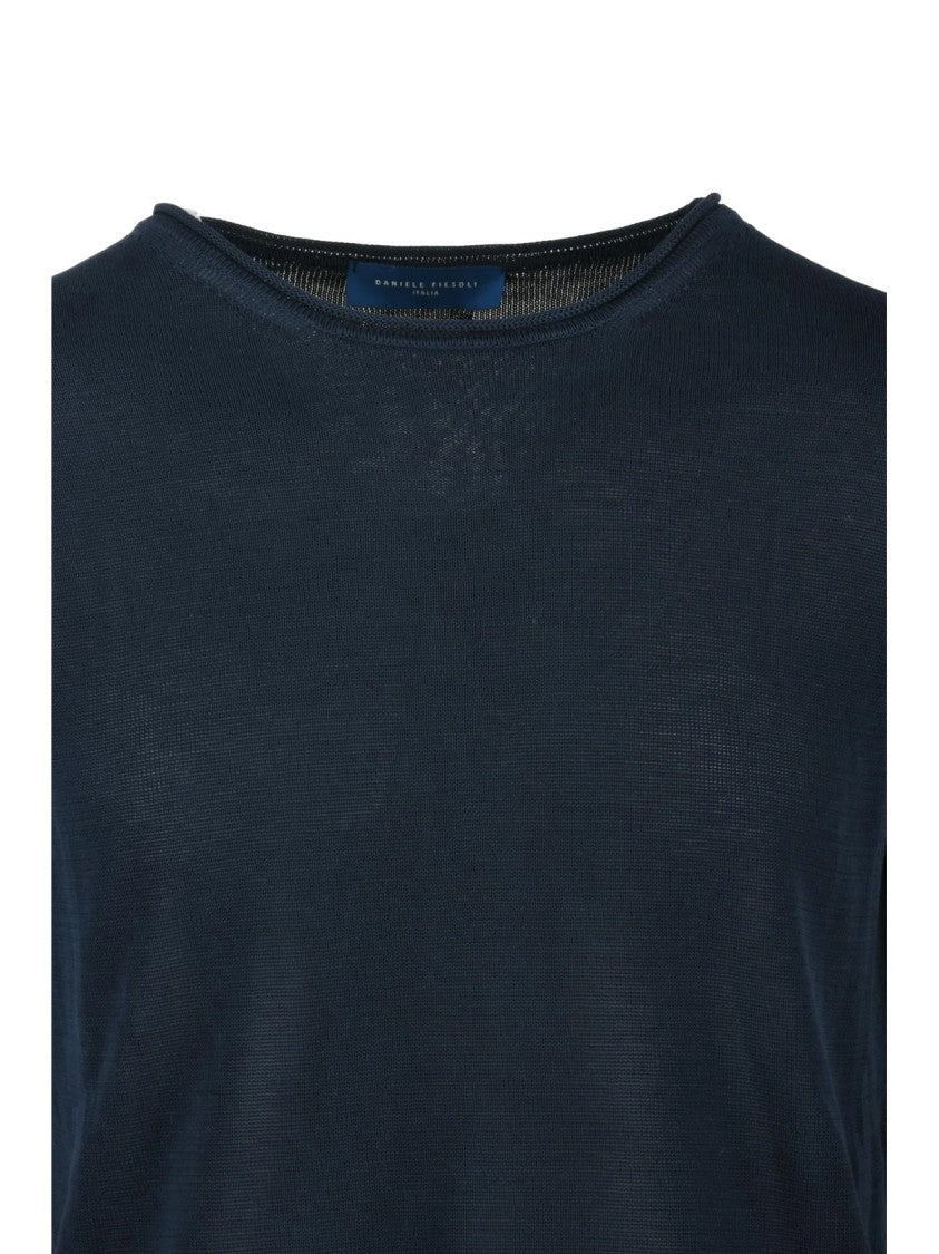Daniele Fiesoli Blue Soft Cotton Sweater