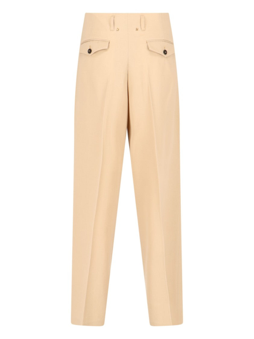 Golden Goose Tailored Trousers, In Beige Virgin Wool