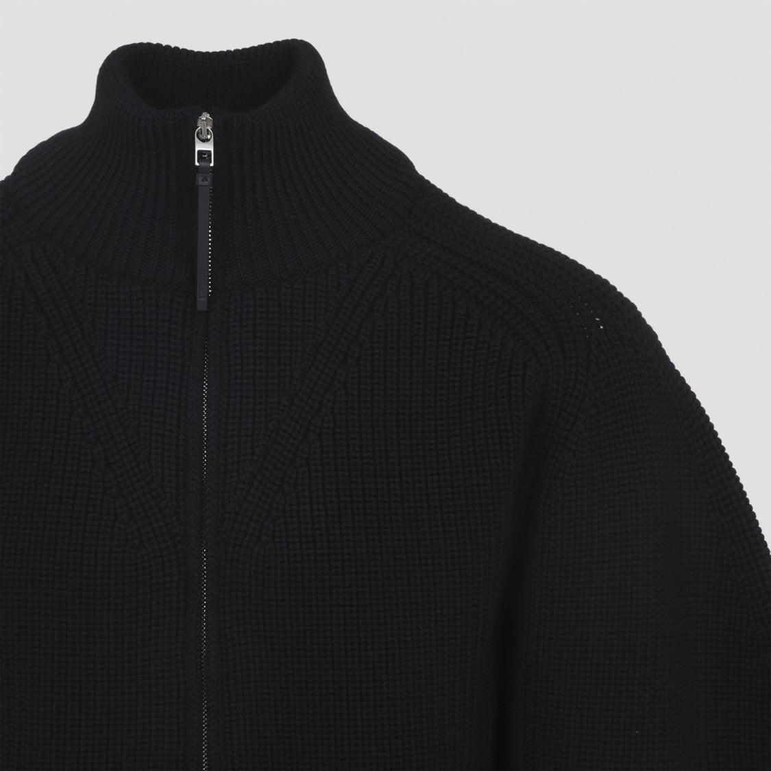 Jacquemus Le Zippe Black Merino Wool Cardigan