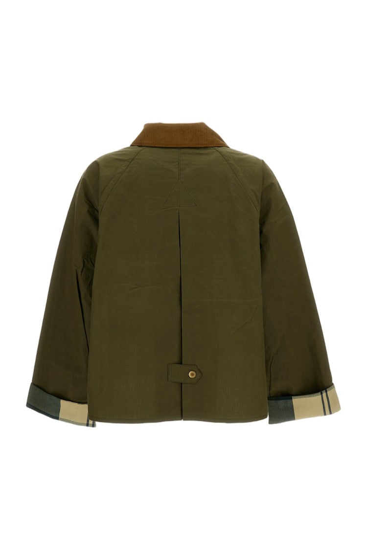 Barbour Casual Jacket With Inverted Box Pleat And Tartan Lining
