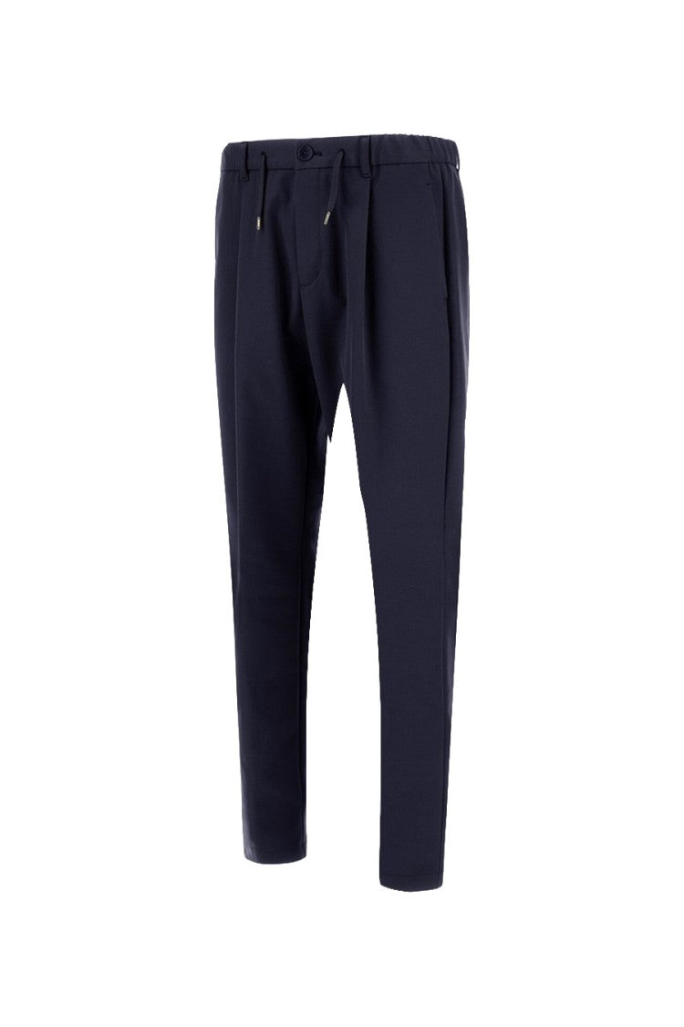 Herno Blue Polyester Pleated Trousers