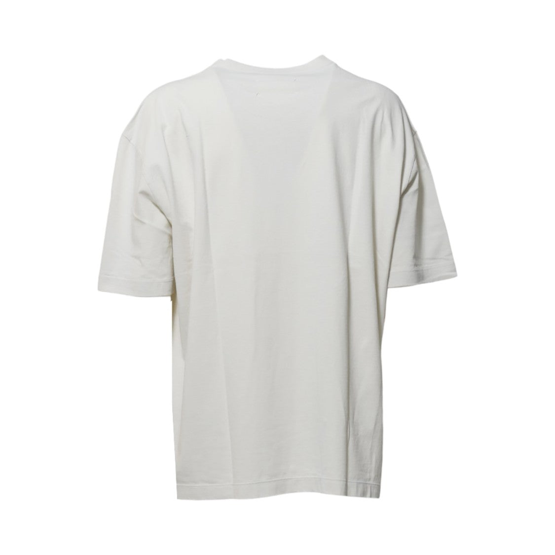 Maison Margiela Cream Cotton T-Shirt With Embossed Logo