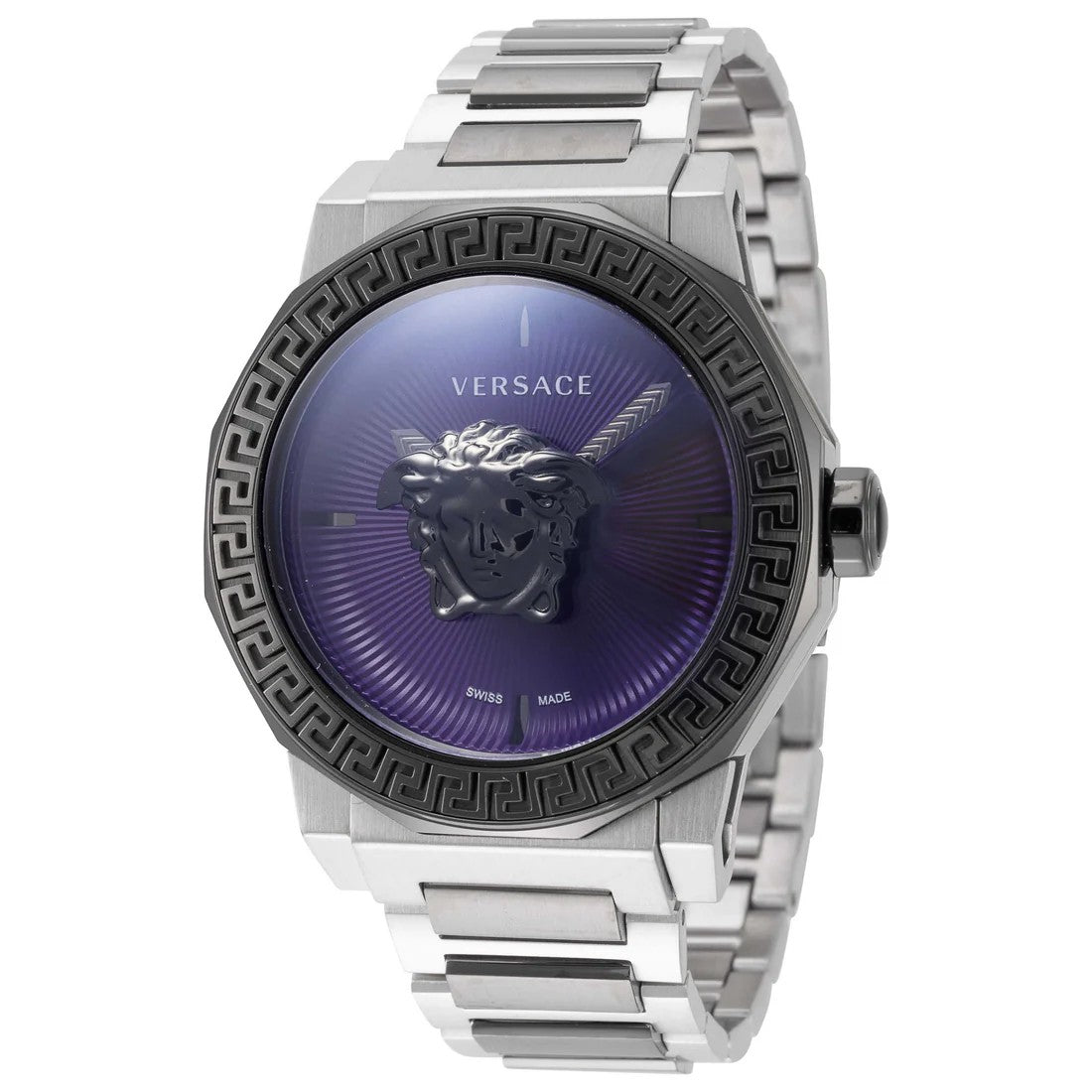 Versace Greca Logo 38Mm Women's Analog Watch With Blue Leather Strap