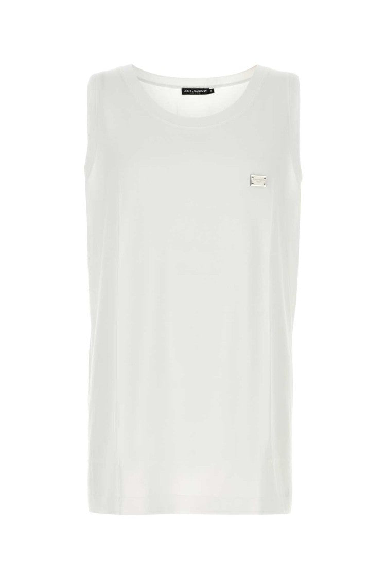Dolce & Gabbana White Cotton Tank Top