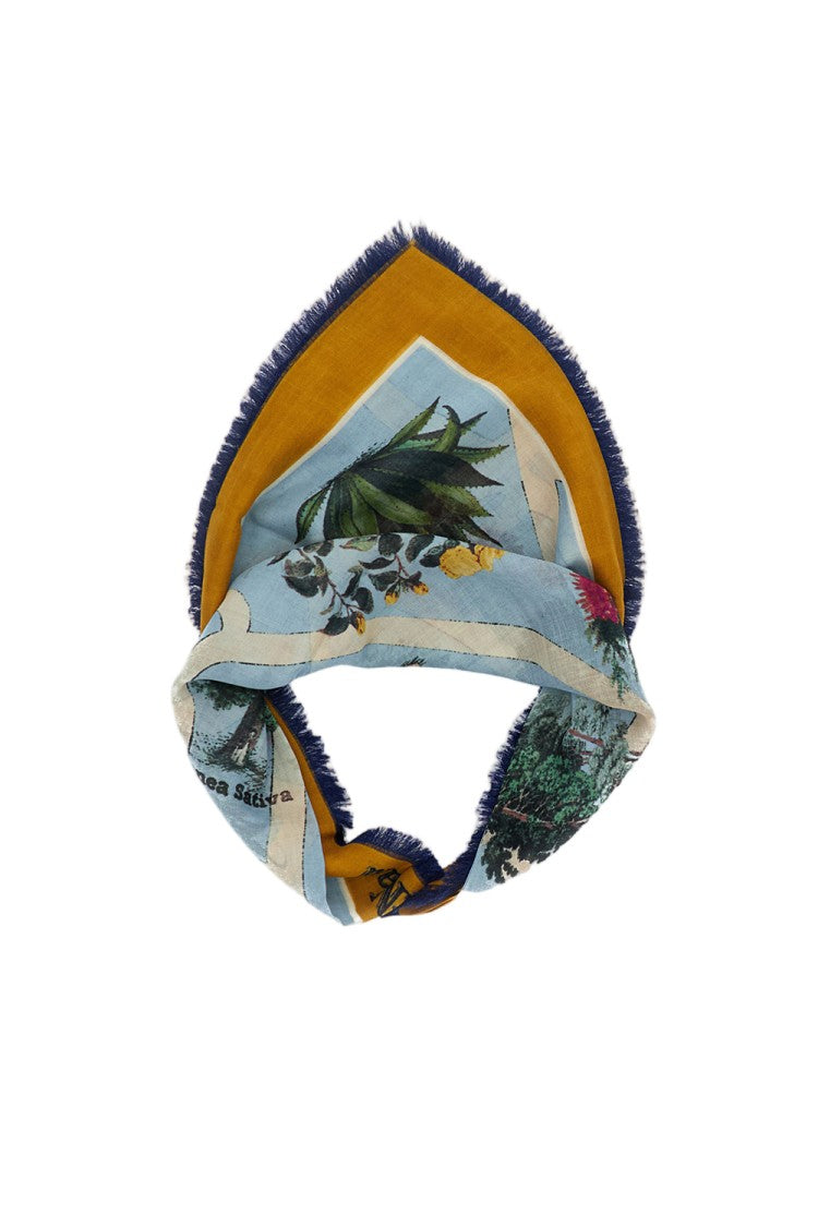 Max Mara Botanical Print Scarf With Mustard Frame