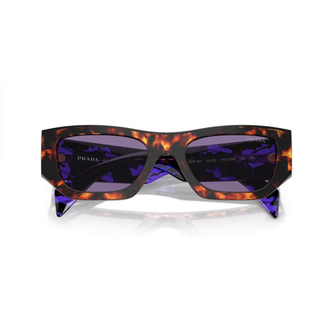 Prada 0Pr A01s Rectangular Tortoiseshell-Patterned Acetate Sunglasses