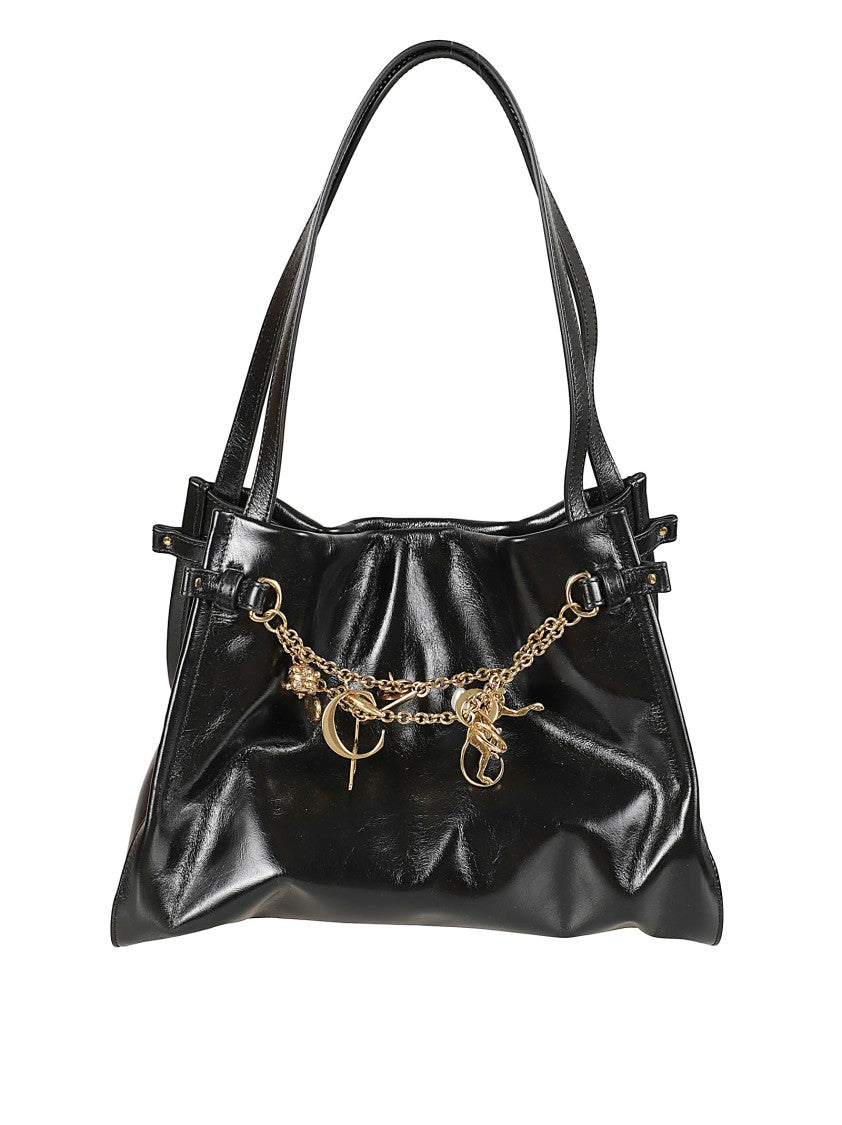 Chloé Shiny Leather Handbag With Logo Charm