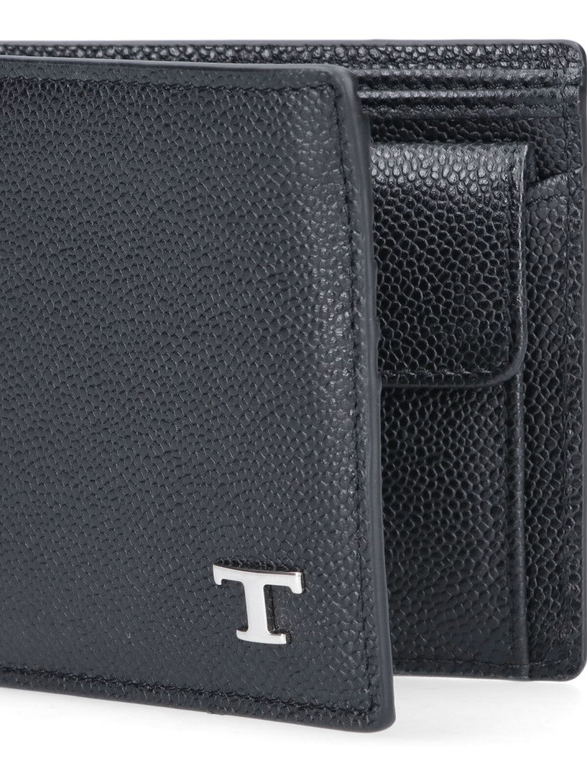 Tod's Textured Calf Leather Bi-Fold Wallet