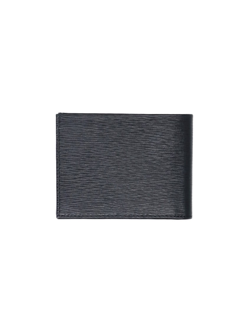 Ferragamo Black Gancini Leather Bi-Fold Wallet