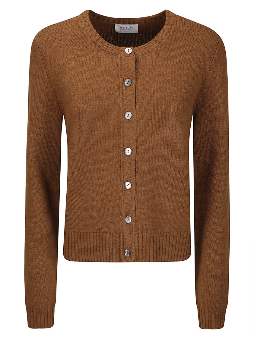 Be You Short Fit Cashmere Cardigan With Contrast Mother-Of-Pearl Buttons