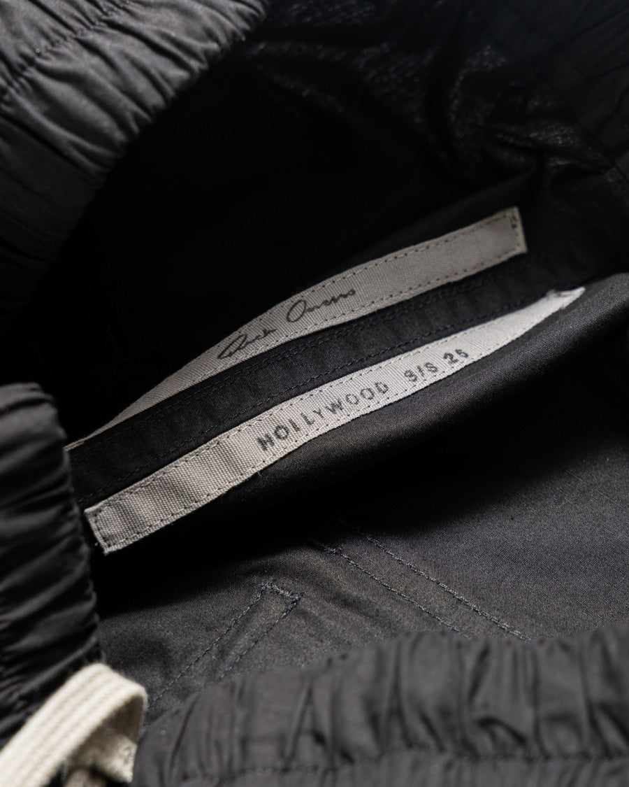 Rick Owens Wide Black Trousers With Drawstring Belt