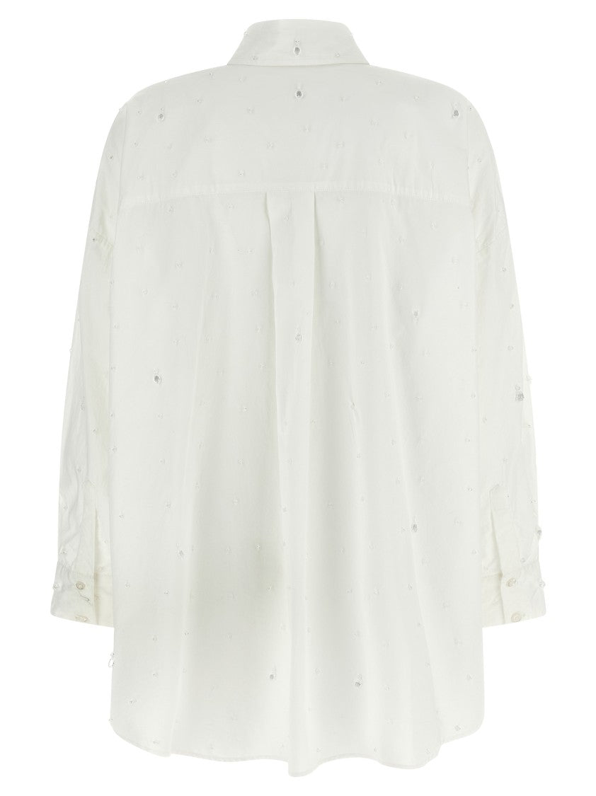 Giuseppe Di Morabito Crystal Appliqué Cotton Poplin Shirt
