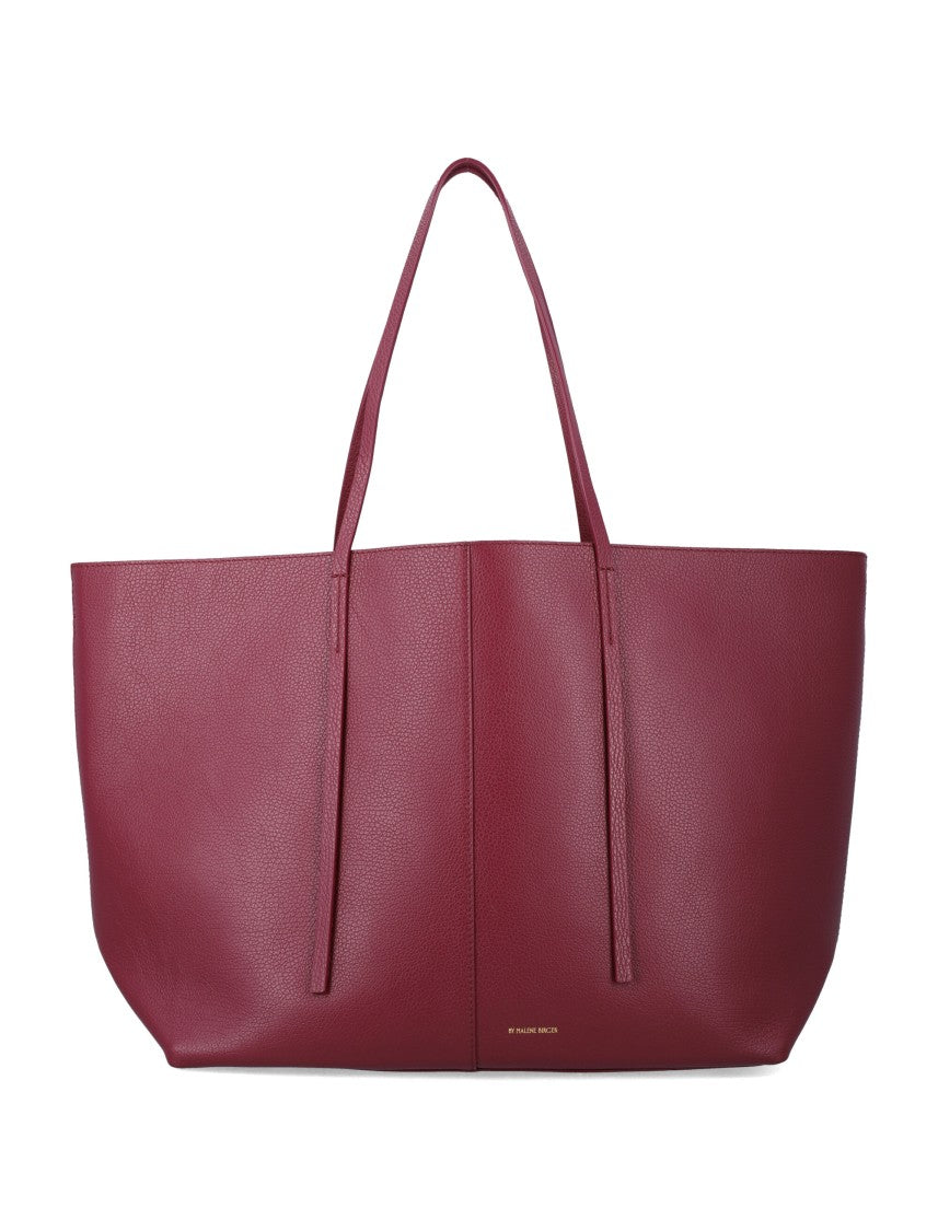 By Malene Birger Abilla Oversized Leather Burgundy Tote