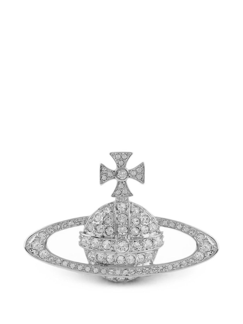 Vivienne Westwood Intricate Planet-Shaped Brooch With Crystal Detailing