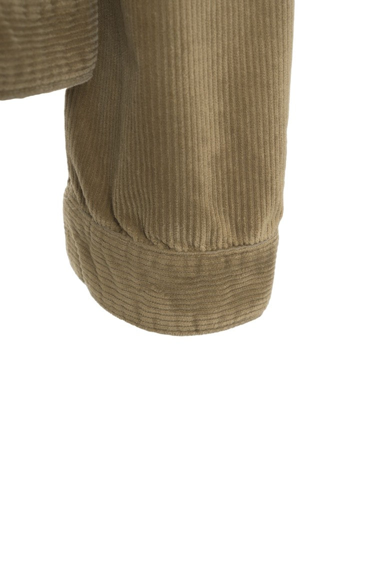 Baum Und Pferdgarten Fitted Corduroy Jacket With Classic Collar And Metallic Accents