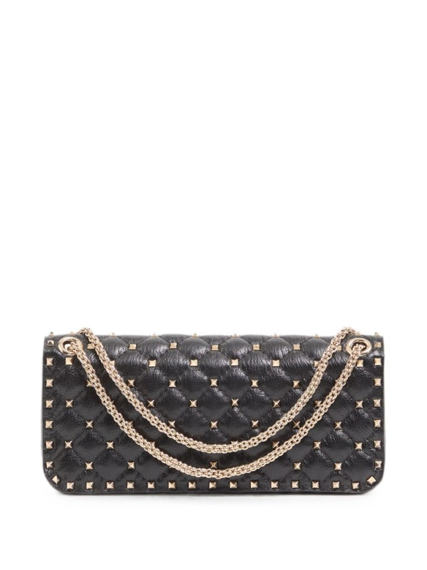 Valentino Garavani Black Quilted Studded Leather Shoulder Bag