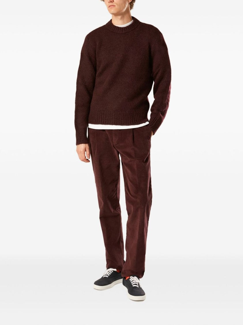 Doppiaa Burgundy Appio Textured Knit Sweater