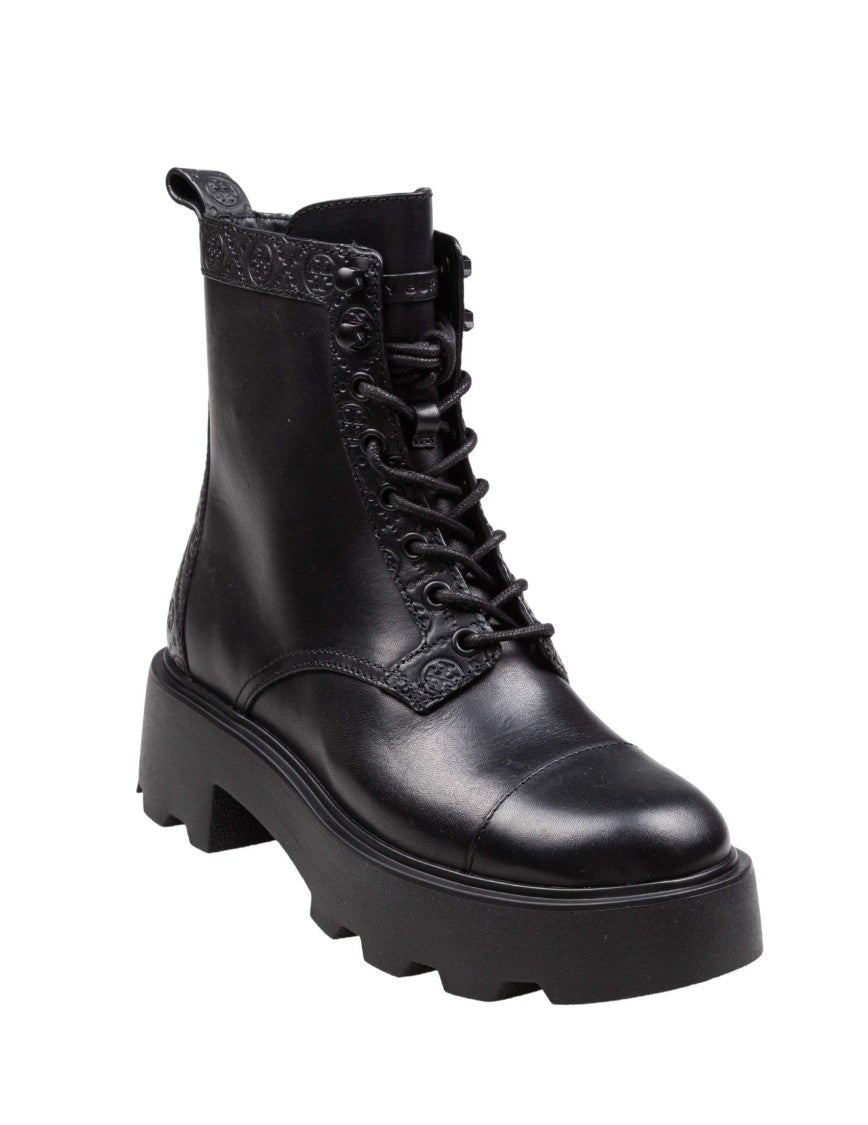 Tory Burch Leather Ankle Boot With T Monogram In Black