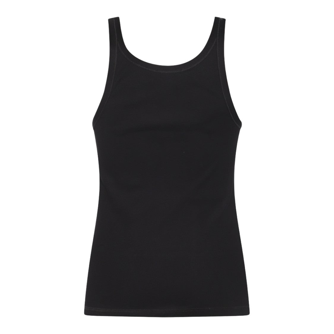 Dolce & Gabbana Fitted Black Tank Top With Scoop Neckline