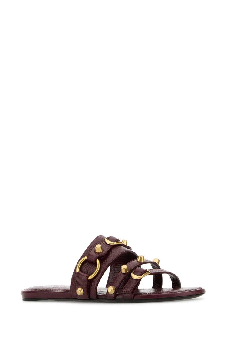 Balenciaga Grape Leather City Slippers