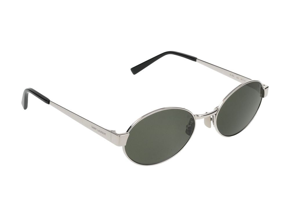 Saint Laurent Silver Round Silver-Finish Sunglasses