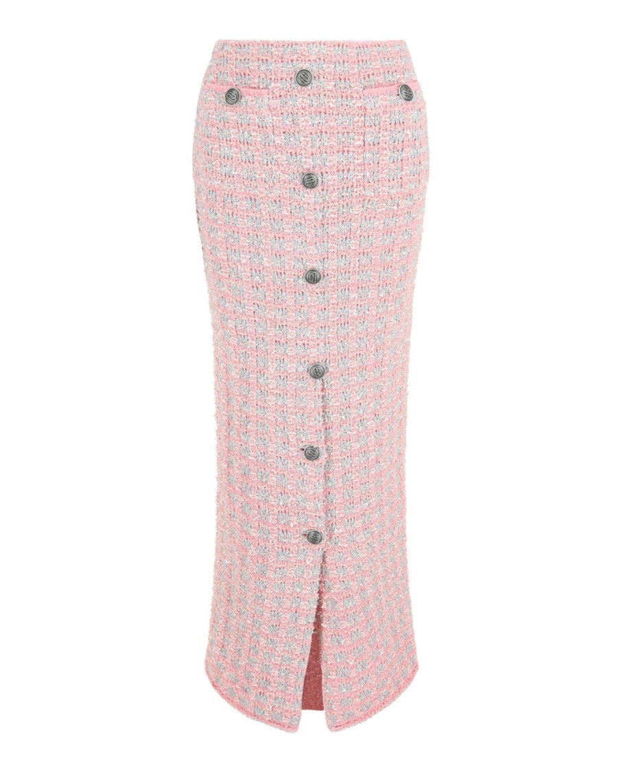 Balenciaga Reversible Tweed Midi Skirt With Tailored Detailing