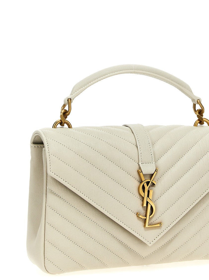 Saint Laurent Quilted Leather Crossbody Bag With Chevron Pattern