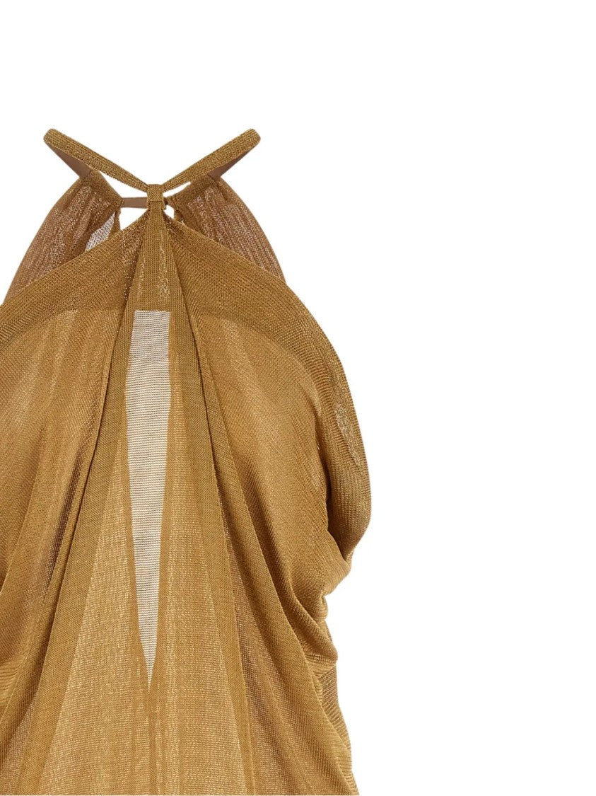 Alberta Ferretti Flowing Maxi Dress With Halter Neckline And Keyhole Detail